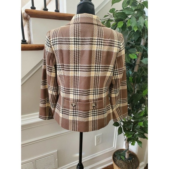 Pendleton Women's Multicolor Wool Three Buttons Single Breasted Fitted Blazer 10 - Picture 7 of 11